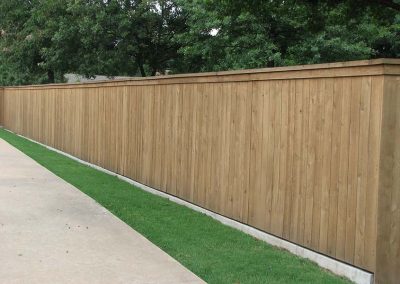 Capped Wood Privacy Fence