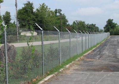 Chain Link Fence With Barb Wire