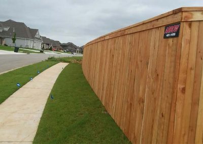 Capped Wood Privacy Fence